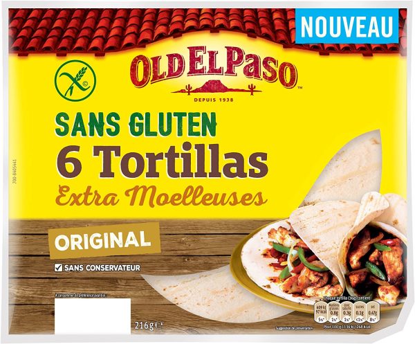 Old El Paso Tortillas Sans Gluten - 6 Lot de 6 tortillas (36 tortillas)