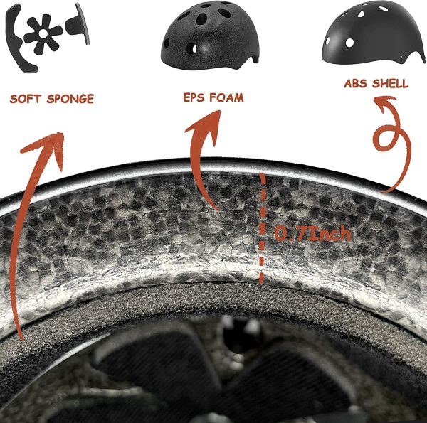 Casque réglable pour Enfants et équipement de Protection Ensemble genouillères coudières protège-Poignets – Image 4