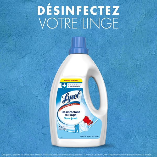 Lysol Désinfectant du Linge Parfum Linge Frais Format Familial - 1,2 L