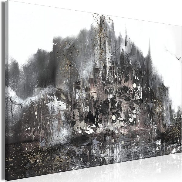 murando Impression sur toile intissee Abstrait 60x40 cm tableau tableaux decoration murale photo image artistique photographie graphique 1 piece Cathédrale Imeuble Ville comme peint gris a-A-0893-b-a – Image 5