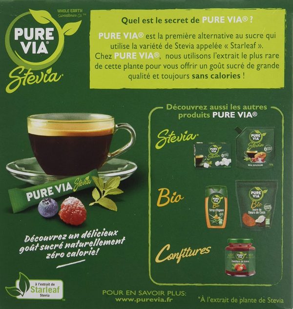 PURE VIA - Boîte 40 sticks - Stevia - Zéro Calorie – Image 3