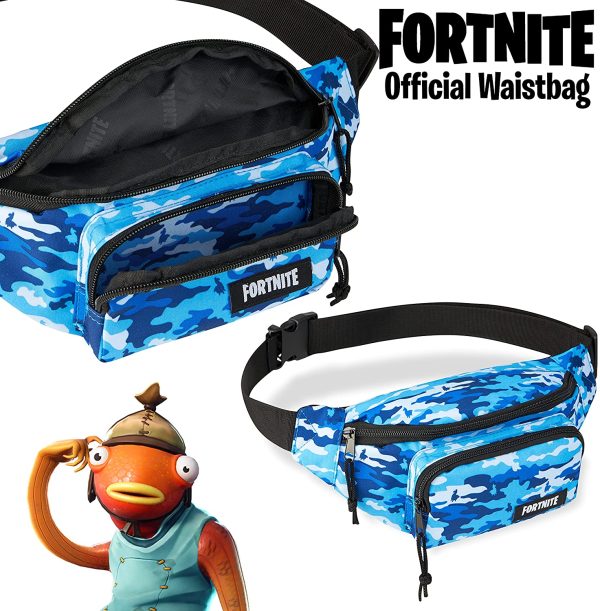 Fortnite Sac Banane Enfant, Petite Sacoche Enfant Garcon, Pochette Ceinture pour Sport, Vélo, Randonnée Et Voyage, Idée Cadeau Anniversaire Fortnite Enfants Et Ado (Camo Bleu) – Image 4