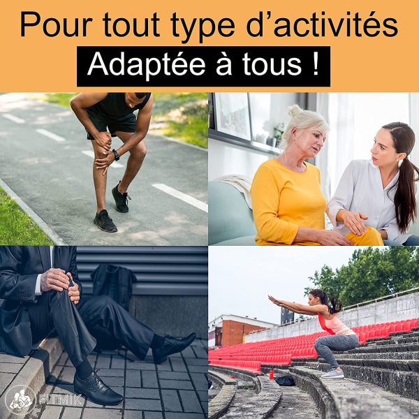 Genouillère Sport X2, Genouillere Arthrose, Protege Genoux, Genouillère Rotulienne Ligamentaire,[BONUS: Rouleau Kiné et EBOOK OFFERT] Accessoire Musculation, Crossfit Materiel, Soutien Articulaire – Image 3