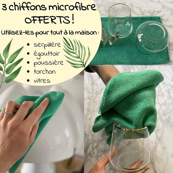 Lot 6 éponges lavables en Microfibres antibactériennes + 3 Chiffons Microfibre réutilisable Offerts! Tampons à récurer la Vaisselle, poeles, poelons, Pots sans Rayures. Eponge Lavable réduire dechets – Image 5