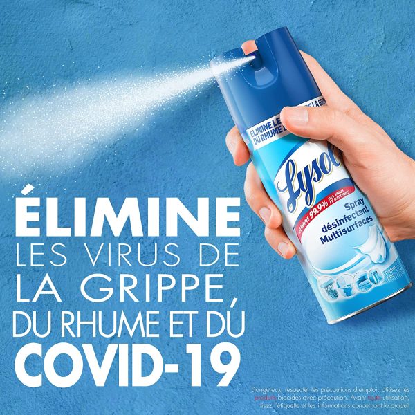 Lysol Spray Désinfectant Antibactérien Elimine 99,9% des Virus et des Bactéries , Multi-Surfaces et Textiles, sans Javel, Parfum Floral - 400ml x 6 unités – Image 2