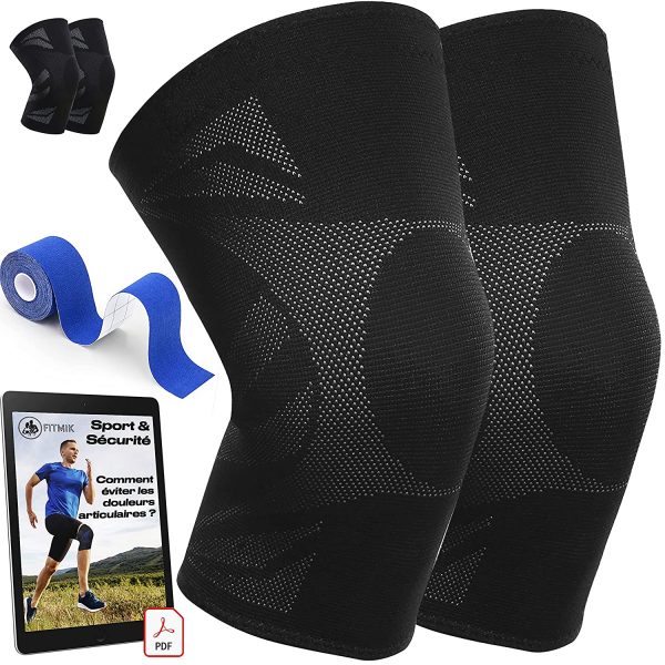 Genouillère Sport X2, Genouillere Arthrose, Protege Genoux, Genouillère Rotulienne Ligamentaire,[BONUS: Rouleau Kiné et EBOOK OFFERT] Accessoire Musculation, Crossfit Materiel, Soutien Articulaire – Image 5