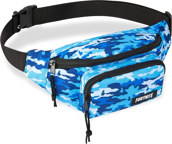 Fortnite Sac Banane Enfant, Petite Sacoche Enfant Garcon, Pochette Ceinture pour Sport, Vélo, Randonnée Et Voyage, Idée Cadeau Anniversaire Fortnite Enfants Et Ado (Camo Bleu) – Image 7