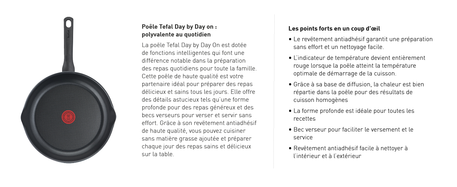 Description des points forts de la gamme Day By Day on de Tefal