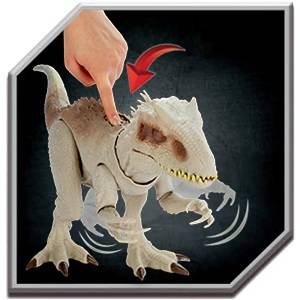 Figurine Indominus Rex de Jurassic World avec Mâchoires qui Claquent, Pattes Avant Mobiles