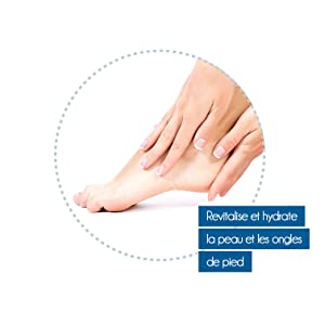 Revitalise et hydrate la peau et les ongles de pied