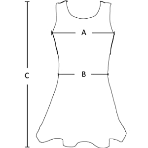 Tableau des tailles de costume de pom-pom girl