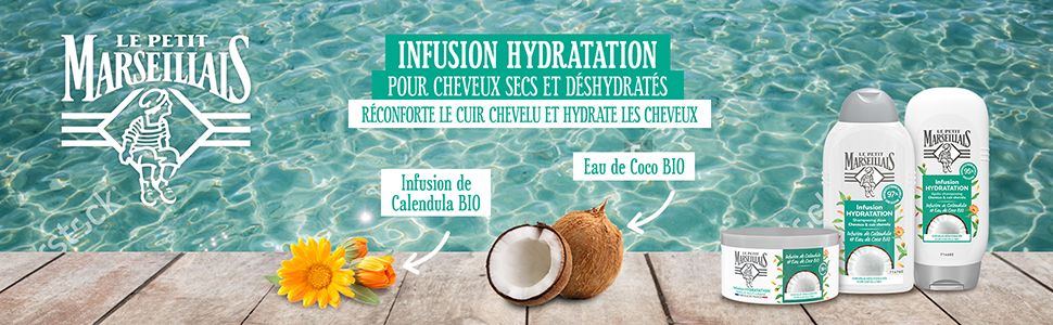 Après-Shampooing Infusion Hydratation ??Infusion de Calendula BIO & Eau de Coco BIO