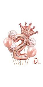 32”Rose Gold Crown Number Balloon 