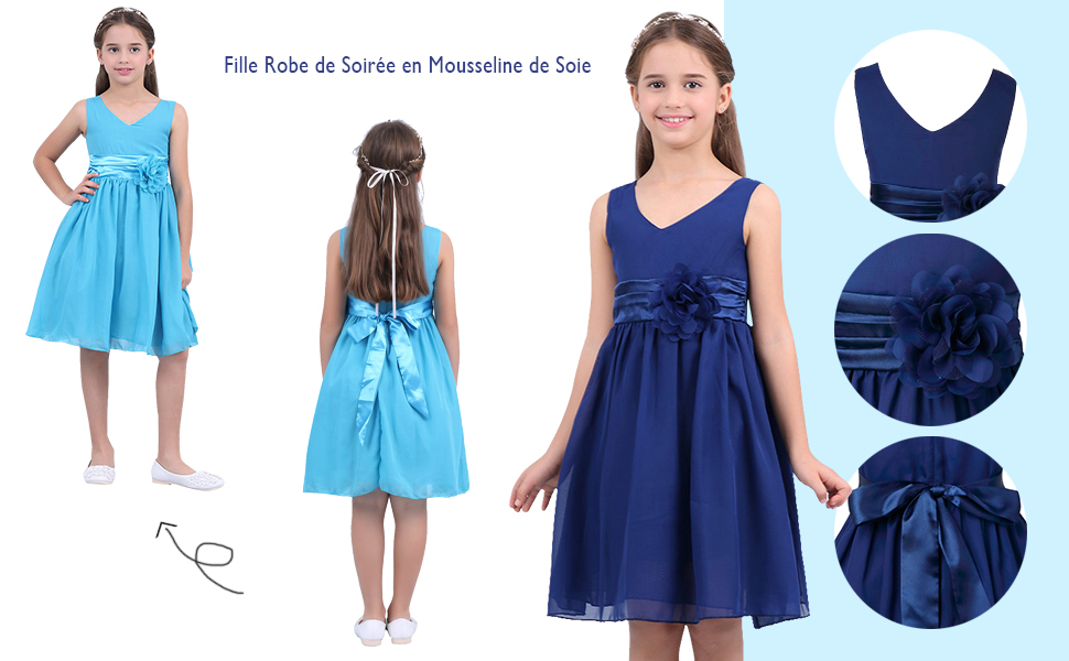 mousseline robe demoiselle d'honneur 