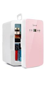 mini skincare fridge pink