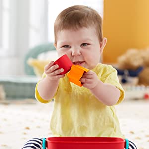 Fisher-Price Mes Premiers Blocs et Pyramide Arc-en-Ciel, jouets bébés en matériau d’origine végétale