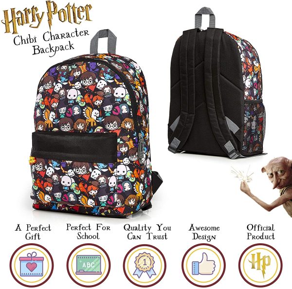 HARRY POTTER Sac A Dos Fille, Garcon Style Chibi Avec Harry, Hermione, Ron, Cartable Scolaire Grande Capacité Pour Ecole Primaire, Collège, Voyage, Idée Cadeau Anniversaire Garcons Filles Ados – Image 4