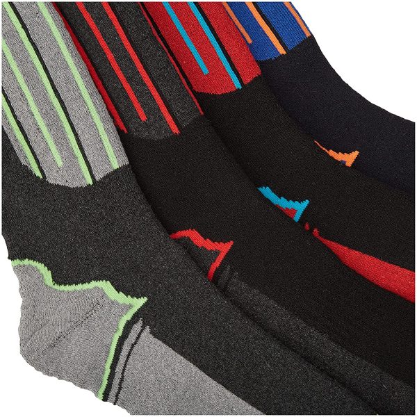 FM London Thermal Ski Socks Multipack Chaussettes Montantes, Multicolore (Assorti), (Lot de 4) Homme EU 39-45 – Image 3