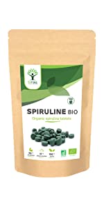 Spiruline bio comprimés France Française gélule gélules Fer Phycocyanine Algue Vegan Biologique