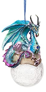 Design Toscano Objet décoratif des fêtes 2013 Frost le dragon gothique, en couleurs