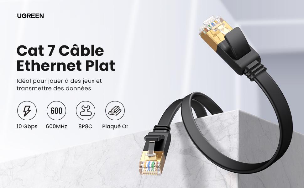 Cat 7 câble ethernet plat