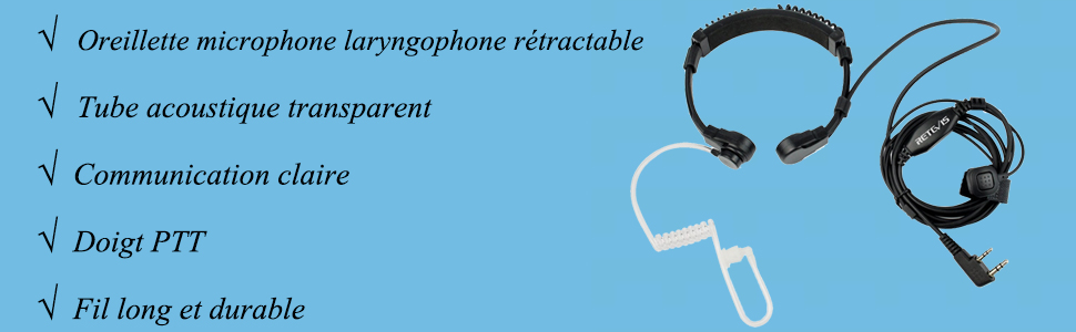 Laryngophone Réglable Écouteur 