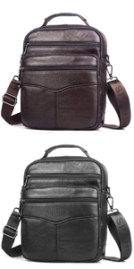 SPAHER Leather Men Shoulder Bag 