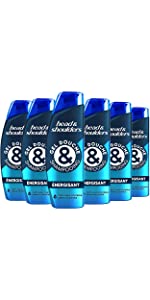 Head & Shoulders Shampoing Shampoing Gel Douche 3en1 Homme énergisant Antipelliculaire Nettoie