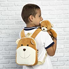 Peluce ours et sac à dos réversible. Adapté pour l'école maternelle et primaire