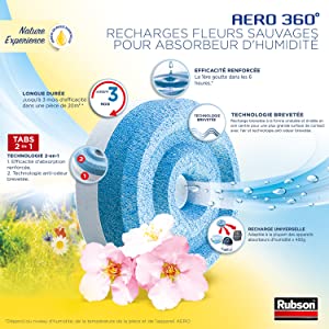 absorbeur humidité lavande pastille fleur fraîcheur anti moisissure air pur appareil recharge aero