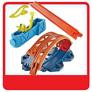 Coffret Hot Wheels Track Builder Unlimited Lanceur et Looping avec Connecteurs, à partir de 4 ans