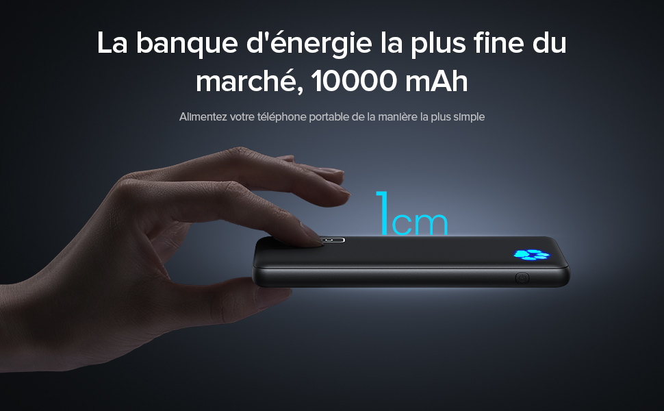 La batterie externe la plus fine du marché 10000 mAh