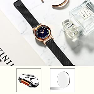 CIVO montres femmes dames rosegold bleu étanche gradient montre-bracelet élégant quartz montre femme