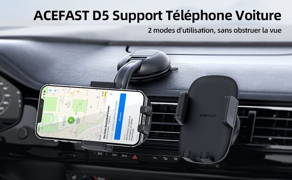 Support porte telephonetéléphone voiture ventouse grille tableau de bord