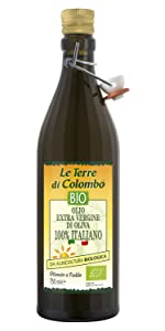 Huile d’olive extra-vierge BIO 100 % italienne, en bouteille verte de 0,75 l