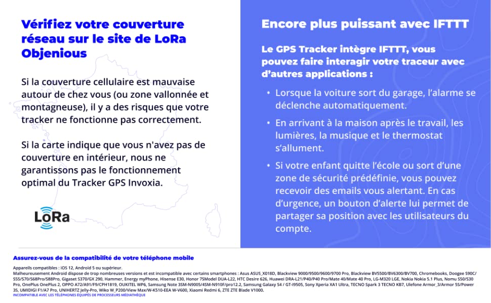 vérifiez votre couverture réseau sur le site de Lora Objenious, Encore plus puissant avec IFTTT