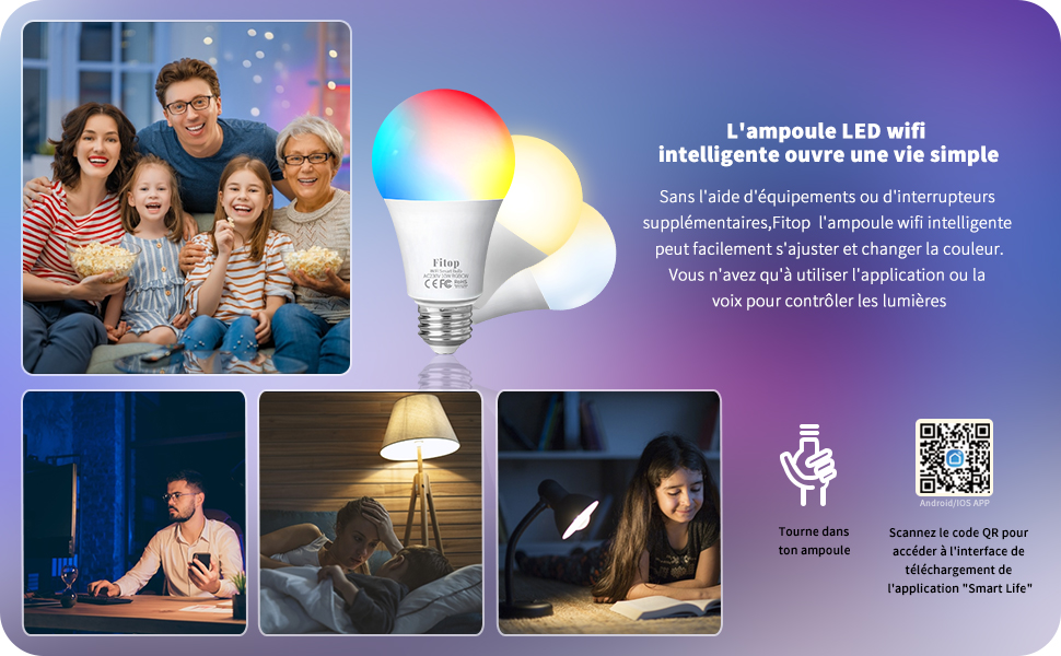 Lampoule LED wifi intelligente