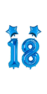 40" Blue Number Balloons