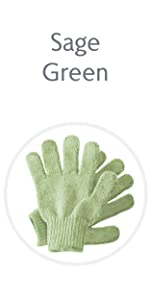 Temple Spring Gants exfoliants en bambou Vert sauge