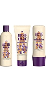 Shampooing graines de jojoba aussie repair australie cheveux secs abîmés après-shampooing soin