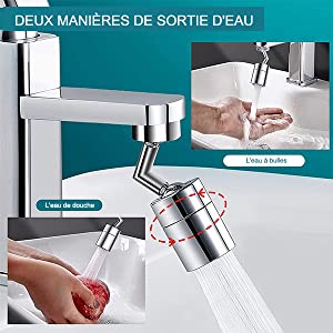 720 Degrés Grand Angle Aérateur pour Robinet