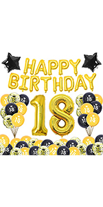 Gold Black Birthday Balloon Kit