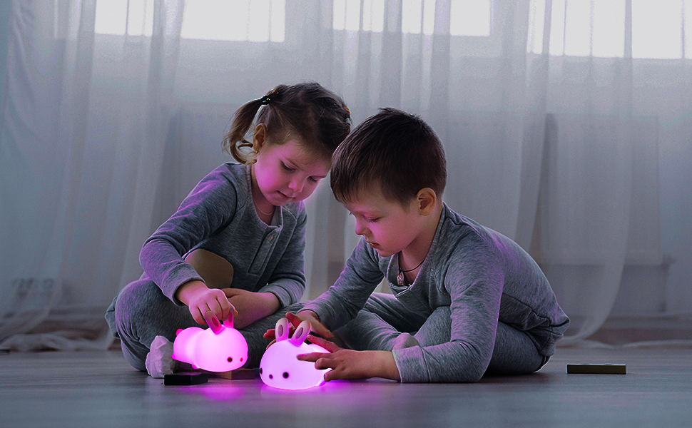 Veilleuse Enfant,Veilleuse Bébé,Veilleuse Enfant Rechargeable,Veilleuse Bebe LED Lapin Tactile