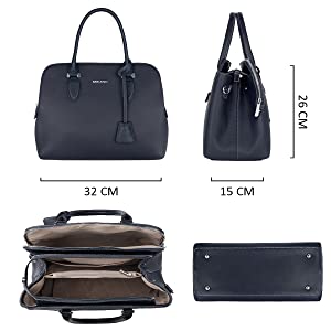 David Jones - Sac à Main Femme Bugatti - Cabas Fourre-Tout Cuir PU Sac Multi Poche Compartiments