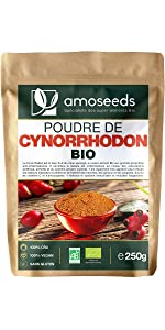 Poudre de Cynorrhodon bio amoseeds specialiste des super aliments bio