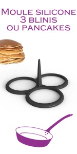 Moule silicone 3 compartiments pour cuisson des blinis, pancakes, crêpes...