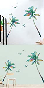 Stickers Muraux Aquarelle Palmier Tropical