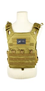 QMFIVE Gilet tactique pour airsoft, porte-plaques, gilet de combat JPC