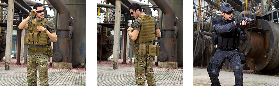 Taktische Weste Softair Weste Wasserdicht Paintball Weste Einstellbar Einsatzweste Tactical Vest