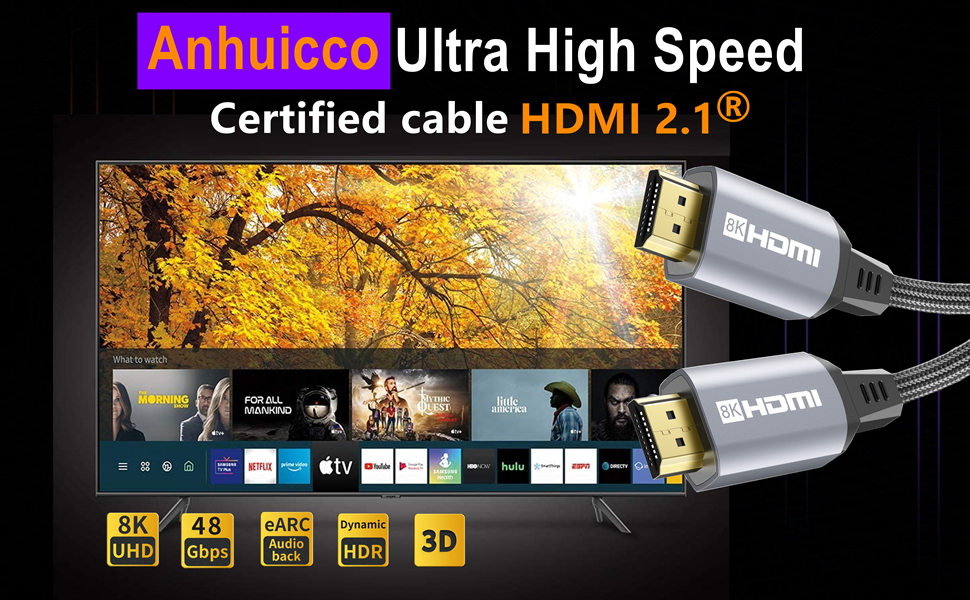 Câble HDMI 2.1 Ultra Haut Débit 8K 60Hz